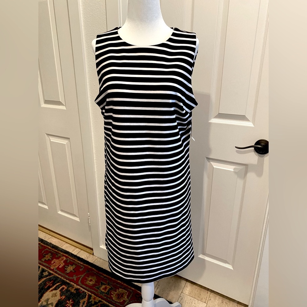 NWT Classic Black-and-White Striped Dress